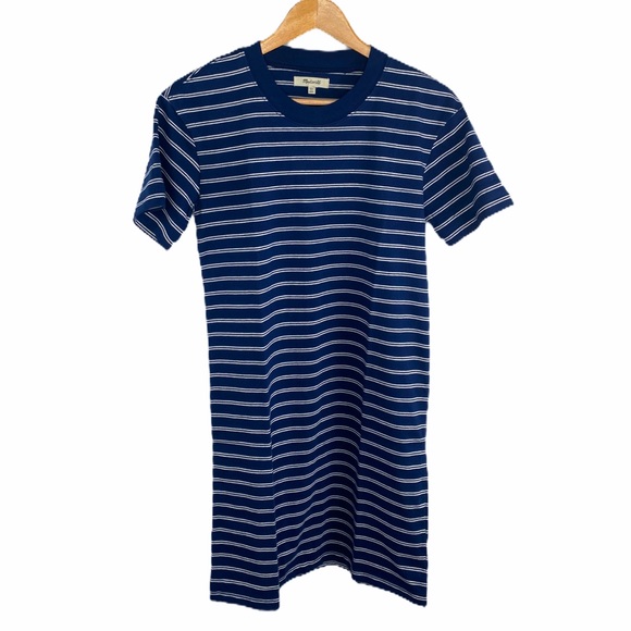 Madewell Dress Striped Crewneck Blue T-Shirt NWT - Picture 2 of 13